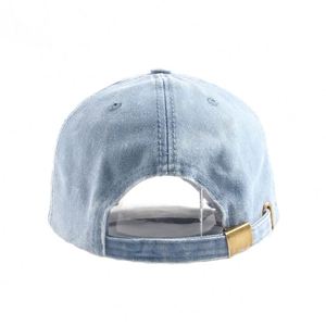 Gorra de Béisbol Vintage Lavada, Desgastada, Lisa, de 6 Paneles, Estilo Denim, 100% Algodón, Gorra Deportiva - Product Image 5
