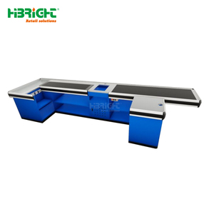 Contador de caja de alta calidad de tamaño personalizado Contador de pago duradero con <span class=keywords><strong>dos</strong></span> cintas transportadoras para supermercado - Product Image 4