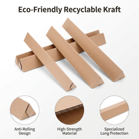 Boîte d'expédition en carton ondulé triangulaire de luxe pour affiches, boîte d'expédition en papier kraft avec logo personnalisé pour la livraison d'articles longs