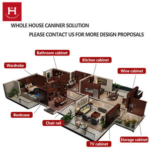 Hạnh Phúc nhà lắp ráp RTA MDF sơn mài trắng màu xám đồ nội thất nhà bếp rắn gỗ Shaker tủ bếp hoàn chỉnh thiết lập với đảo - Product Image 6