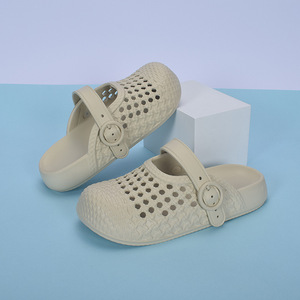 Zuecos de EVA Perforados para Mujer, Punta Abierta, Transpirables, Ligeros, Casuales, con Hebilla Decorativa, Zapatos de Verano - Product Image 1