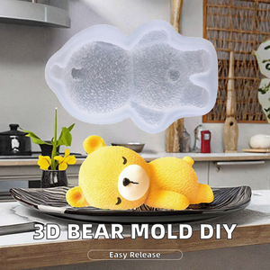 KAIJIE 3D gấu Silicone khuôn DIY pháp tráng miệng bánh trang trí nhỏ giọt keo khuôn cho sô cô la Jelly <span class=keywords><strong>Pudding</strong></span> - Product Image 2