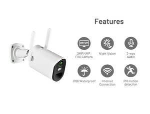 Tuya-cámara solar inalámbrica de 3mp, batería recargable por wifi, impermeable, para exteriores, alexa <span class=keywords><strong>echo</strong></span> - Product Image 3