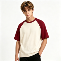 T-shirt Homme Col Rond Manches Raglan Couleur Contrastante Ample Anti-Plis Formel Polyester/Coton Quotidien Urbain