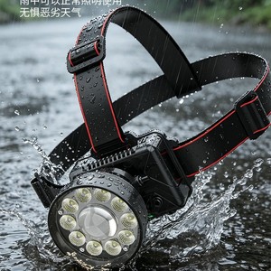 Linterna frontal LED de 5W recargable, 2400mAh, alcance de más de 500M, para acampar, pescar, luz de trabajo - Product Image 1
