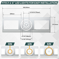 Nouveau support de montage en fer galvanisé pour éclairage encastré, installation facile, downlight LED de 3/4/6 pouces
