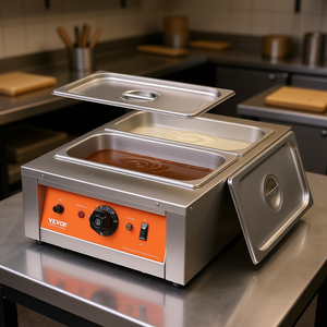 Máquina Templadora de Chocolate Vevor de 2 Tanques, 86-185F, Equipo Eléctrico para Panadería, Control con Perilla de Acero Inoxidable - Product Image 2