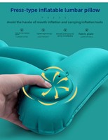 Coussin lombaire gonflable ultra-léger pliable en forme de H avec pompe intégrée