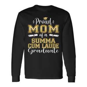 Camiseta de manga larga para graduada con la inscripción Proud Mom Summa Cum Laude - Product Image 1