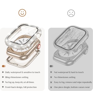 Étui de montre pour femme avec protection d'écran HD, coque en PC, étui étanche pour montre intelligente, étui brillant pour <span class=keywords><strong>Apple</strong></span> <span class=keywords><strong>Watch</strong></span> Series 9/8/7 - Product Image 3