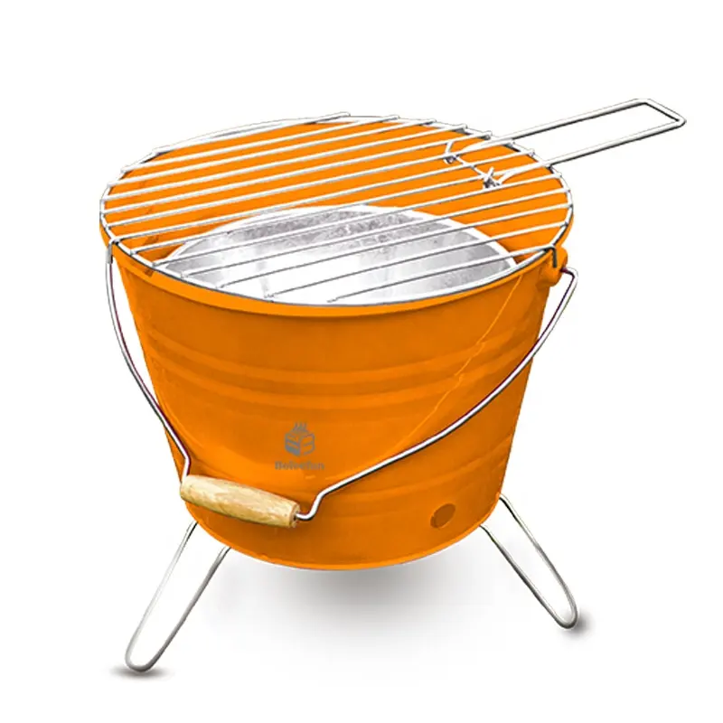 Mini-gril jetable en forme de tonneau portable facile à nettoyer personnalisé barbecue simple fumeur pour le camping