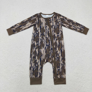 Mono de manga larga con estampado de camuflaje y cremallera oblicua para bebés, ropa de moda para recién nacidos y niños pequeños, primavera-otoño - Product Image 2