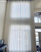 Voile de fenêtre personnalisé de haute qualité, rideaux en Tulle léger de luxe, rideau de fenêtre blanc transparent pour salon