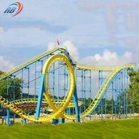 Manèges de parc d'attractions au design unique, fabriqués en Chine, équipements de parc à thème, jeux palpitants, montagnes russes à 4 boucles à vendre