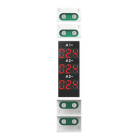 Din rel 18mm tegangan Meter, pengukur tegangan tiga fase tunggal AC 80-500V 220V 380V Modular Voltmeter tampilan Digital LED