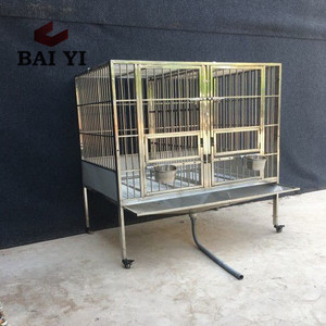 Modulaire luxe massief roestvrijstalen hondenkennel op maat gemaakte extra sterke grote hondenbench leverancier - Product Image 2