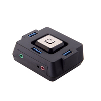 Multi-function Desktop 3 Ports USB 3.0 HUB With Audio Sound Slot External Computer Switch ON/OFF