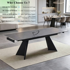 <span class=keywords><strong>Table</strong></span> extensible OKAY pour salon, design simple, pieds en métal, facile à nettoyer, essentiels modernes, <span class=keywords><strong>table</strong></span> à manger en céramique - Product Image 1