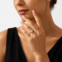 Bague Solitaire Élégante en Argent Poli S925 avec Pierre Ronde VVS et Griffes Solides, Certifiée GRA, pour Soirée, en Moissanite
