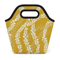 Tas Piknik Kain Oxford Bergaya, Dapat Digunakan Kembali, Desain Bunga Puakenikeni Hawaii yang Dapat Disesuaikan, Ramah Lingkungan