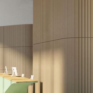 Panneaux muraux acoustiques en lattes de bois modernes SANYUAN, flexibles, cannelés, écologiques, noyau en MDF, épaisseur personnalisable, maison, bureau, 80% - Product Image 6