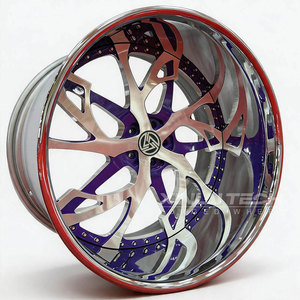 Rines XINLAI de Alta Calidad, Diseño de Rayos Divididos Forjados, 20 21 22 Pulgadas, 5x112, Plateado Cepillado, Morado Candy, para Audi A7 S7 A8 de Lujo - Product Image 2