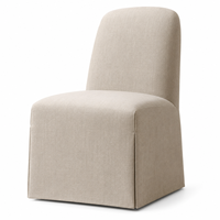 Chaise de salle à manger rembourrée sans accoudoirs avec jupe longue, tissu tissé texturé, chaise d'appoint moderne et minimaliste pour salle à manger