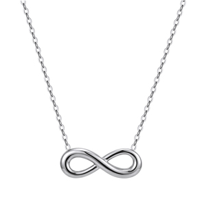 STKN15 <span class=keywords><strong>Collana</strong></span> <span class=keywords><strong>con</strong></span> Ciondolo a Forma di <span class=keywords><strong>Infinito</strong></span> in Acciaio Inossidabile Placcato Oro 18K, Gioiello Minimalista ed Elegante per Donne - Product Image 2