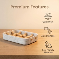Support de plateau de service en bambou sans plastique personnalisé support de barre de lotion de salle de bain avec plateau en bambou de drainage