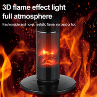 Chauffage PTC 2000W à télécommande, de type ventilateur cylindrique sur pied, effet flamme réaliste, écran tactile LED, pour maison et bureau, fabriqué en Chine