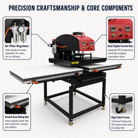 Machine de presse à chaud pneumatique double station pour impression de t-shirts, 40 x 60 cm, vente en gros