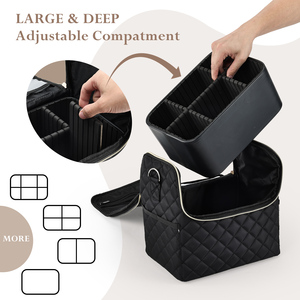 Large Nail Art Box Travel <b>Vanity</b> Box Makeup <b>Case</b> with 4 PVC Makeup Storage Bag Cosmetic Storage Box Beauty Organizer <b>Case</b> - Product Image 4