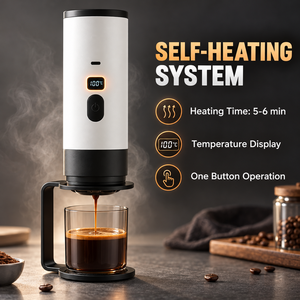 Machine à expresso portable 3 en 1, rechargeable par USB, auto-chauffante, compatible avec les capsules, les dosettes ESE et le café moulu, pour le camping et les voyages, OEM ODM - Product Image 2