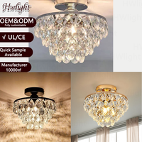 Lustre en cristal moderne de luxe, transparent et brillant, pour chambre à coucher et salon