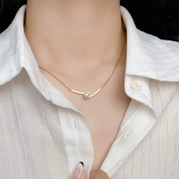 Collier pendentif tendance en acier inoxydable 316L personnalisé, or 18 carats, croix, perle et bande géométrique - Cadeau pour femme, cadeaux de mariage