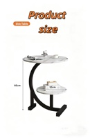 Petite table basse d'angle moderne pour salon, canapé, chevet, mini balcon