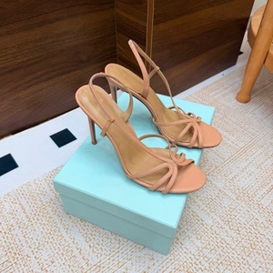 Sandalias de tacón de aguja con tira fina en la espalda, diseño minimalista con líneas huecas, elegantes zapatos de verano para mujer. - Product Image 6