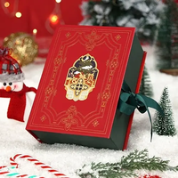 Kotak kertas Natal mewah kustom grosir murah Logo kustom cetak kotak hadiah kemasan Natal kaku
