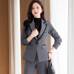 Giacca da donna professionale in poliestere per ufficio a maniche lunghe da donna pantaloni a due pezzi <span class=keywords><strong>taglie</strong></span> <span class=keywords><strong>forti</strong></span> abito da donna - Product Image 4