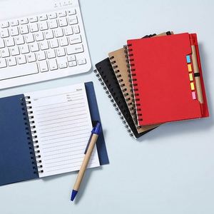 Custom Logo Spiral Notebook with Pen Holder, Kraft Paper <b>Memo</b> <b>Pad</b> and Sticky Notes Set for Trade Show Promotional Gifts - Product Image 2