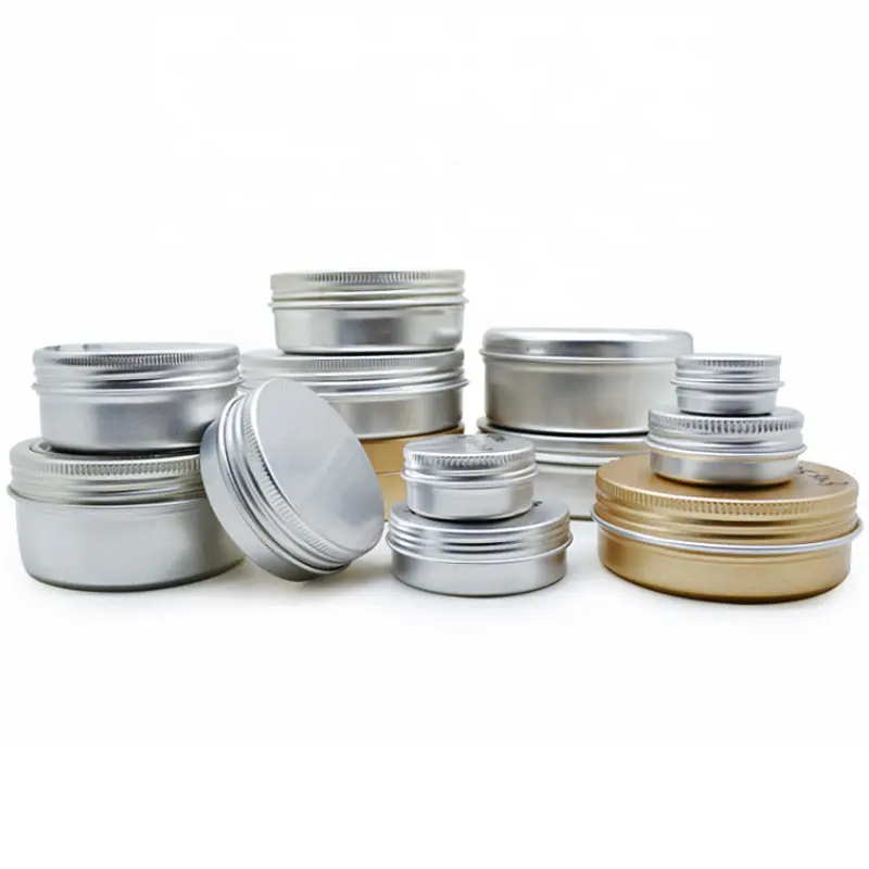 5Ml 10Ml 20Ml 30Ml 50Ml 60Ml 80Ml 100Ml Ronde Aluminium Cosmetische Blikken Container Metalen Aluminium Pot Met Schroefdop