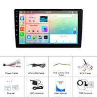 Podofo 9'' 4+64GB Stereo Mobil DAB Terintegrasi Double Din Android CarPlay Android Auto GPS/WiFi/FM/RDS/Hi-Fi/Layar Sentuh IPS ODM/OEM