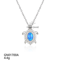 Collier pendentif en argent sterling 925 avec opale en forme de tortue marine, bijou personnalisé tendance, cadeau élégant pour femme