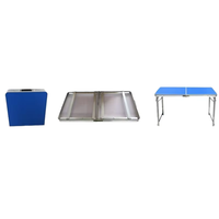 Table de camping pliable portable à hauteur réglable, tube carré en aluminium, mobilier d'extérieur moderne, design personnalisable, voyage, 60 kg