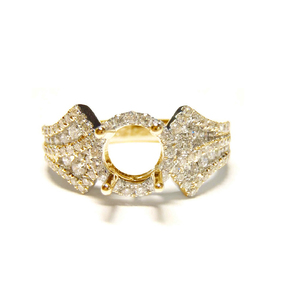 Bagues de fiançailles et de mariage semi-montées classiques en or blanc massif 18 carats avec diamants 100 % naturels, sur mesure pour femmes - Product Image 3