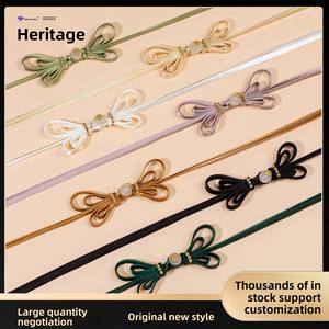 Botones de rana Cheongsam de estilo chino hechos a mano originales con cuentas de oro de mariposa y borlas <span class=keywords><strong>nueva</strong></span> colección - Product Image 3