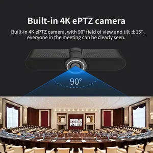 दोहरी स्क्रीन प्रदर्शन एंड्रॉयड 9.0 4K ई PTZ कैमरा सभी में एक वीडियो कॉन्फ्रेंसिंग कैमरा सम्मेलन कक्ष के लिए