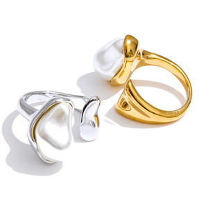 XY 1685เครื่องประดับแฟชั่นแหวนไข่มุกบาร็อคแบบไม่ก่อให้เกิดอาการแพ้ - Product Image 1