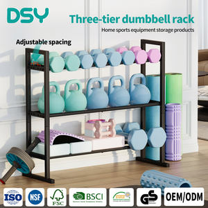 ダンベルラック 金属製 調節可能なウェイトスタンド 3層拡張ベース ウェイト収納 ホームジム 省スペース フィットネス機器 - Product Image 1