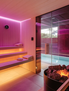 Sauna de infrarrojos secos de cedro rojo para 2 personas, ecológica, para uso doméstico en casa de campo/gimnasio/villa, para terapia. - Product Image 4